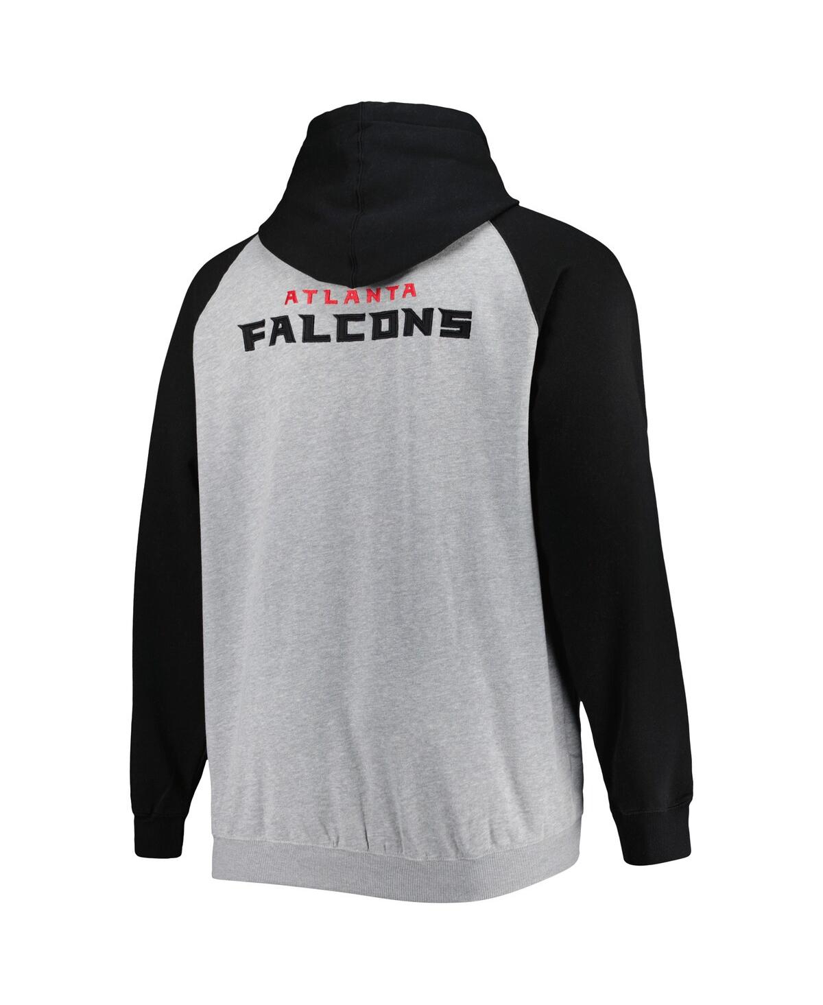 Shop Profile Men's Heather Gray Atlanta Falcons Big And Tall Fleece Raglan Full-zip Hoodie Jacket