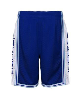 Big Boys Royal Los Angeles Lakers Hardwood Classics Swingman Shorts