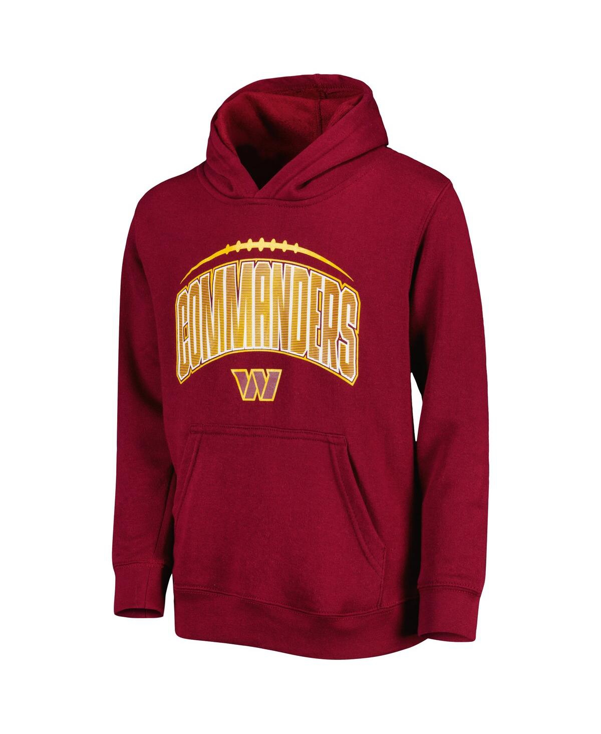 Shop Outerstuff Big Boys Burgundy, Heather Gray Washington Commanders Double Up Pullover Hoodie And Pants Set In Burgundy,heather Gray