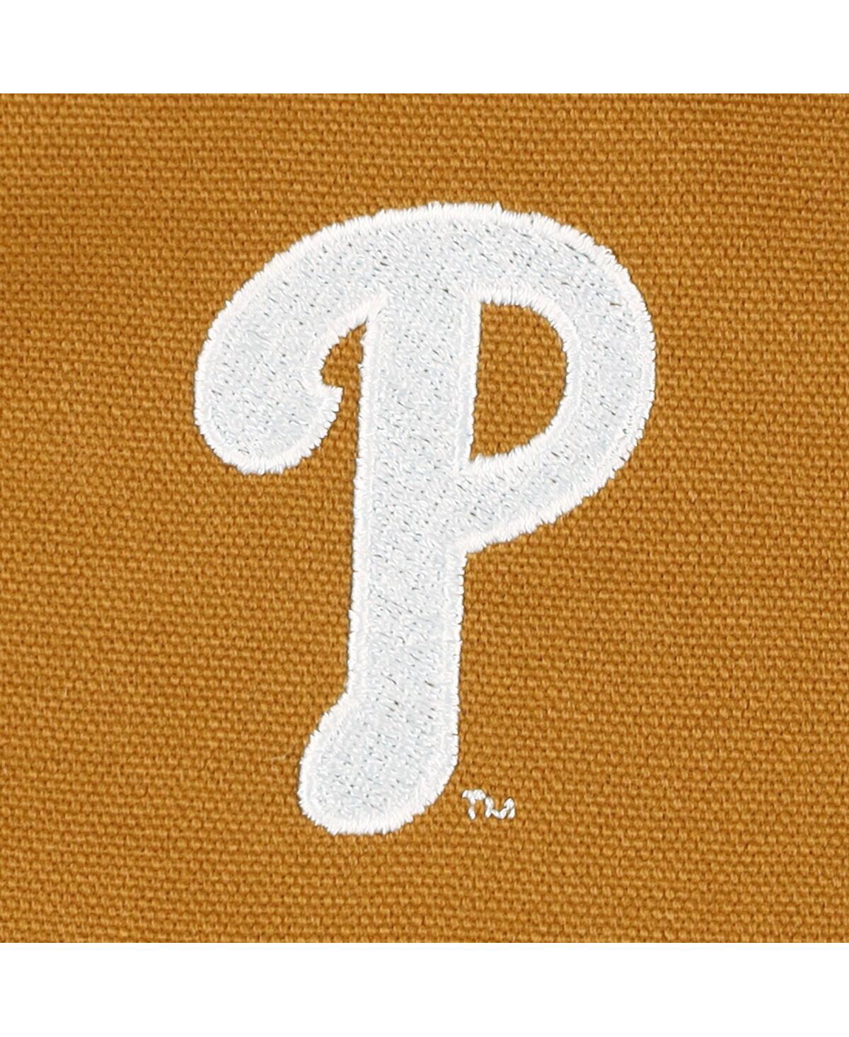 DUNBROOKE MEN'S DUNBROOKE BROWN PHILADELPHIA PHILLIES DAKOTA WORK FULL-ZIP HOODIE JACKET 