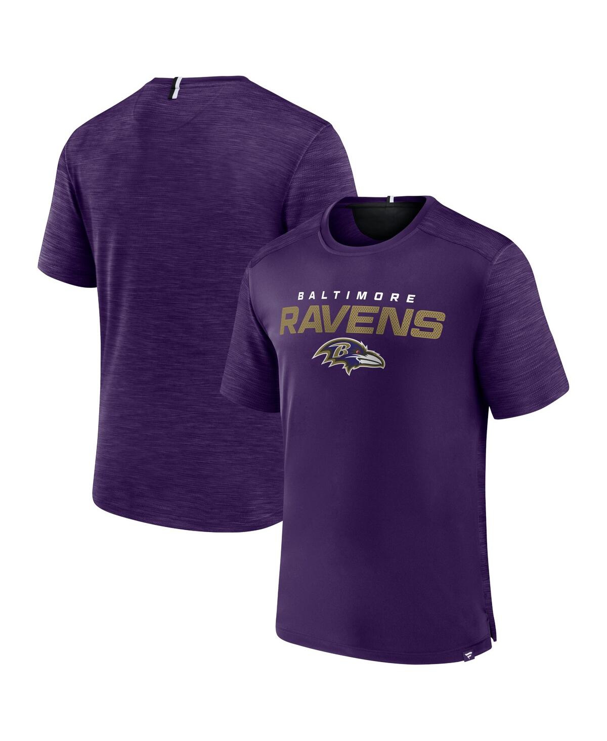 Shop Fanatics Men's  Purple Baltimore Ravens Defender Evo T-shirt