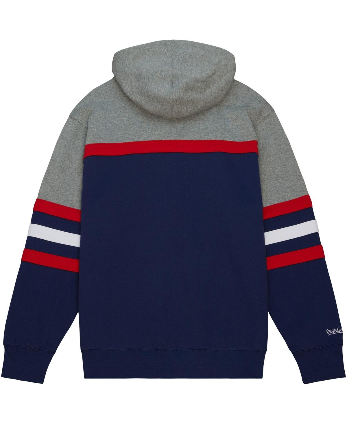 Shop Mitchell & Ness Men's  Navy Howard Bison Head Coach Pullover Hoodie