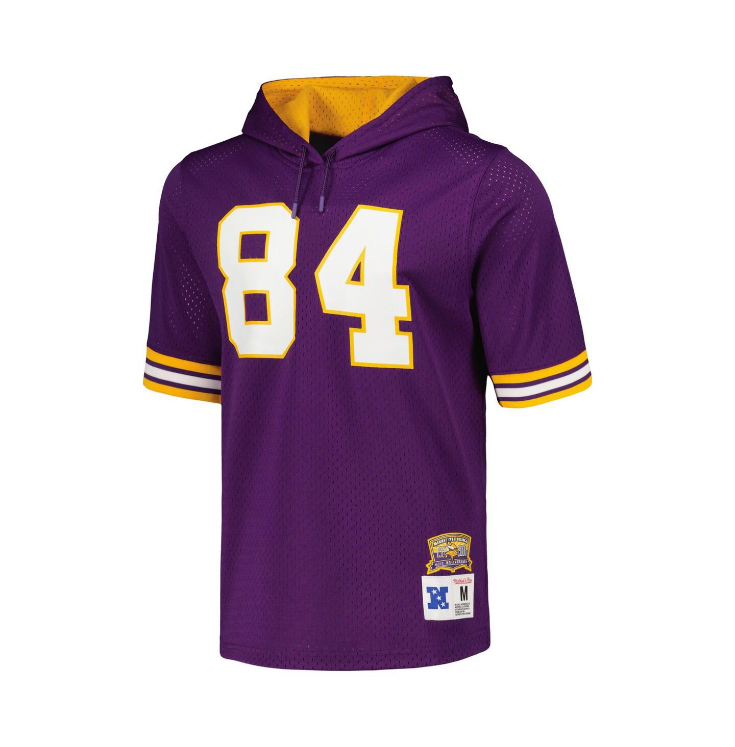 Мужское худи Mitchell & Ness Randy Moss Purple Minnesota Vikings Retired Player Name and Number Mesh T-shirt — фото 2