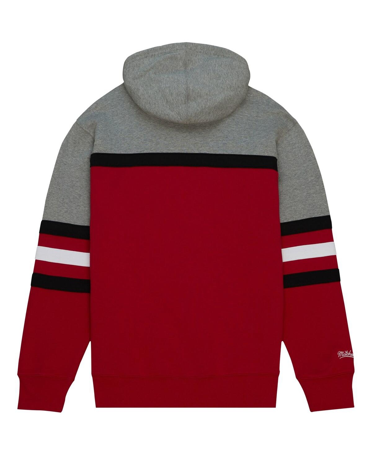 Shop Mitchell & Ness Men's  Red Oklahoma Sooners Head Coach Pullover Hoodie