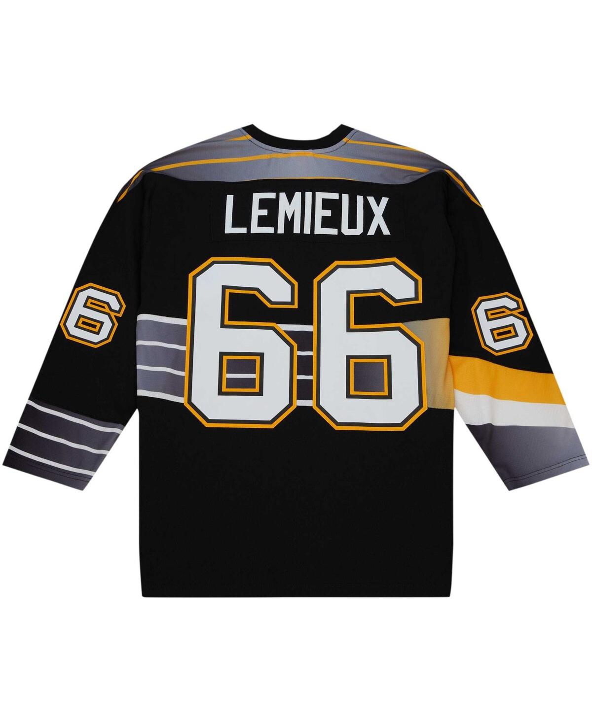 Men's Mitchell & Ness Mario LemieuxPittsburgh Penguins Captain's Patch 1996/97 Blue Line Player Jersey - Black