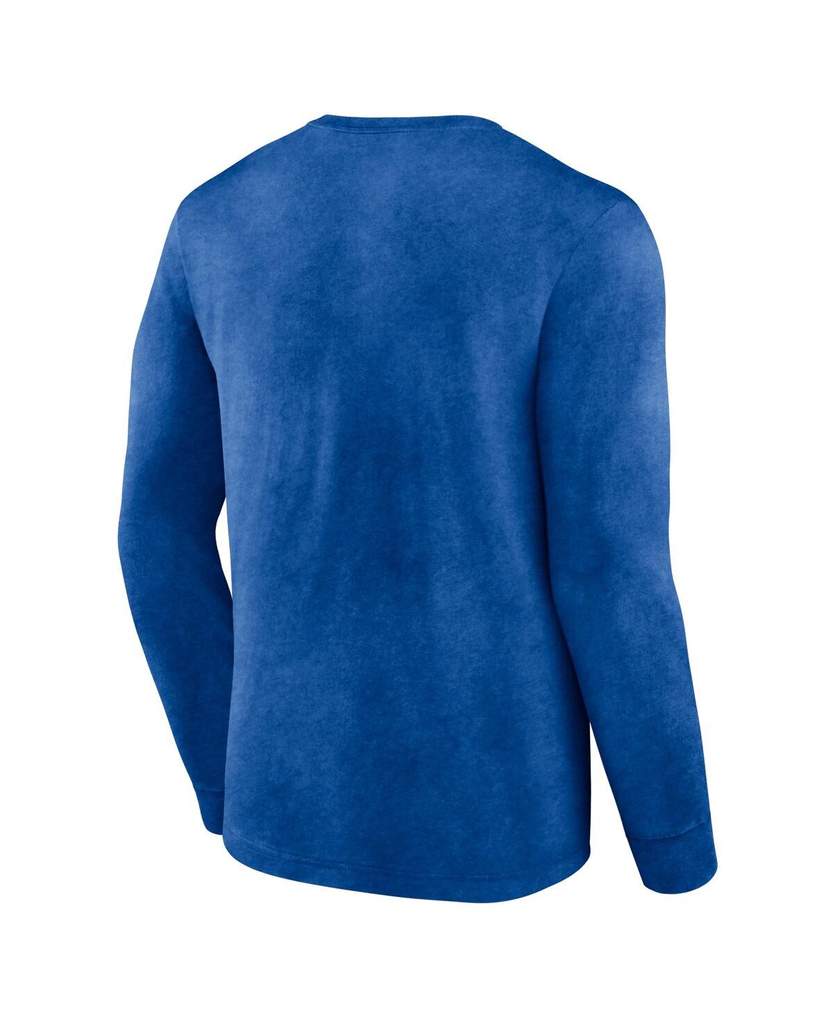 Men's FanaticsDistressed Detroit Pistons Front Court Press Snow Wash Long Sleeve T-shirt - Heather Royal