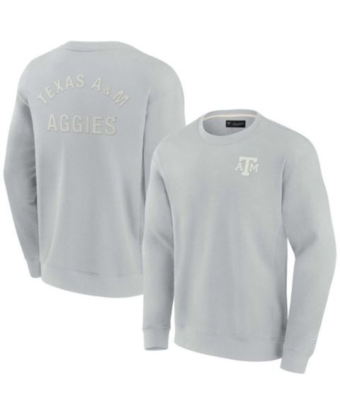 Толстовка Fanatics Signature Gray Texas A&M Aggies Super Soft Pullover Crew