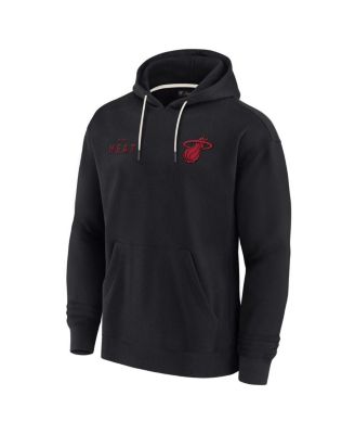 Men's and Women's Black Miami Heat Super Soft Fleece Pullover Hoodie