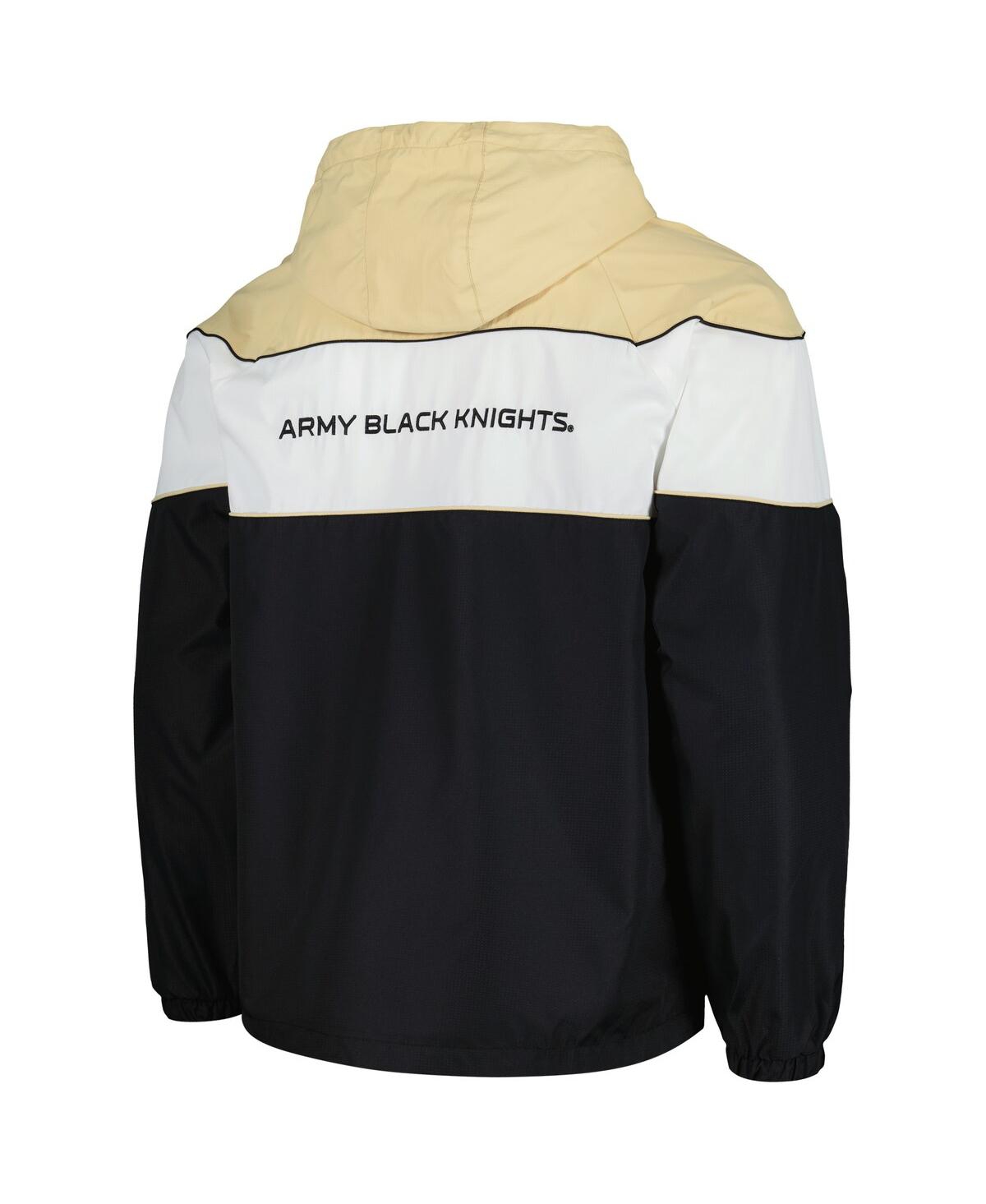 G-iii Sports By Carl Banks Black Army Black Knights Center Line Half-zip Raglan Hoodie Jacket In Black
