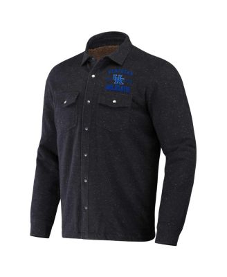 Men's Darius Rucker Collection by Heather Charcoal Kentucky Wildcats Sherpa-Lined Full-Snap Shacket