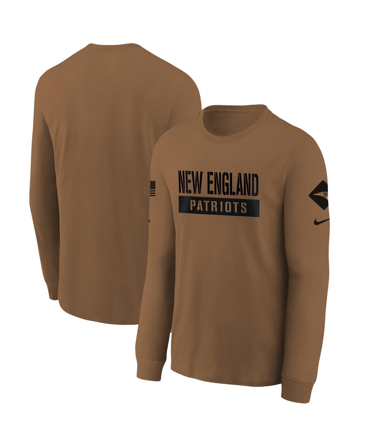 Shop Nike Big Boys  Brown New England Patriots 2023 Salute To Service Long Sleeve T-shirt