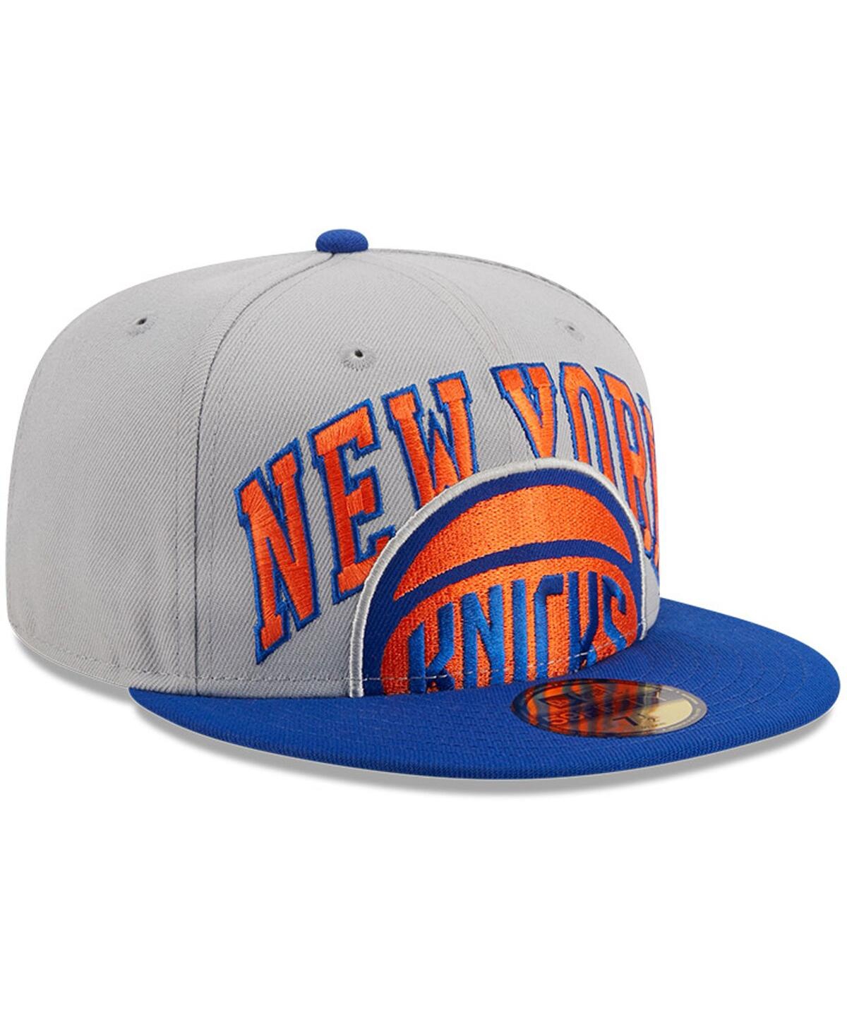 Shop New Era Men's  Gray, Blue New York Knicks Tip-off Two-tone 59fifty Fitted Hat In Gray,blue