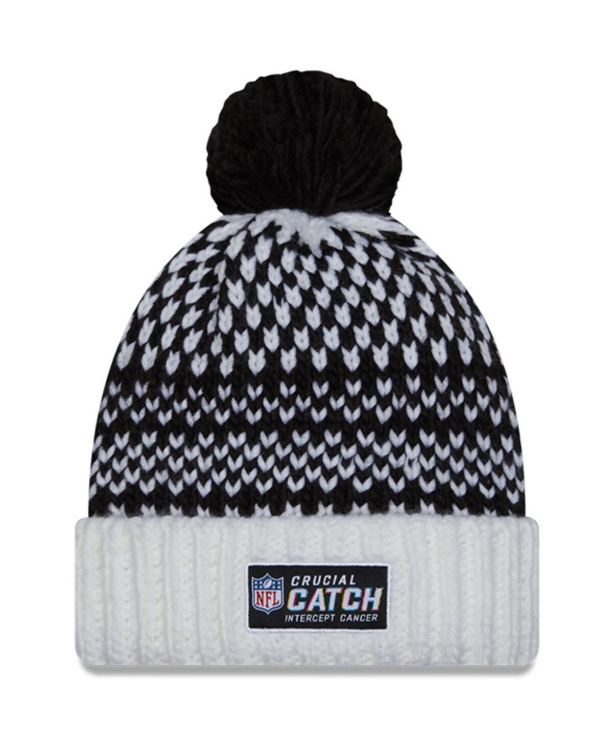 Women's New Era White New York Giants 2023 Nfl Crucial Catch Cuffed Pom Knit Hat - White