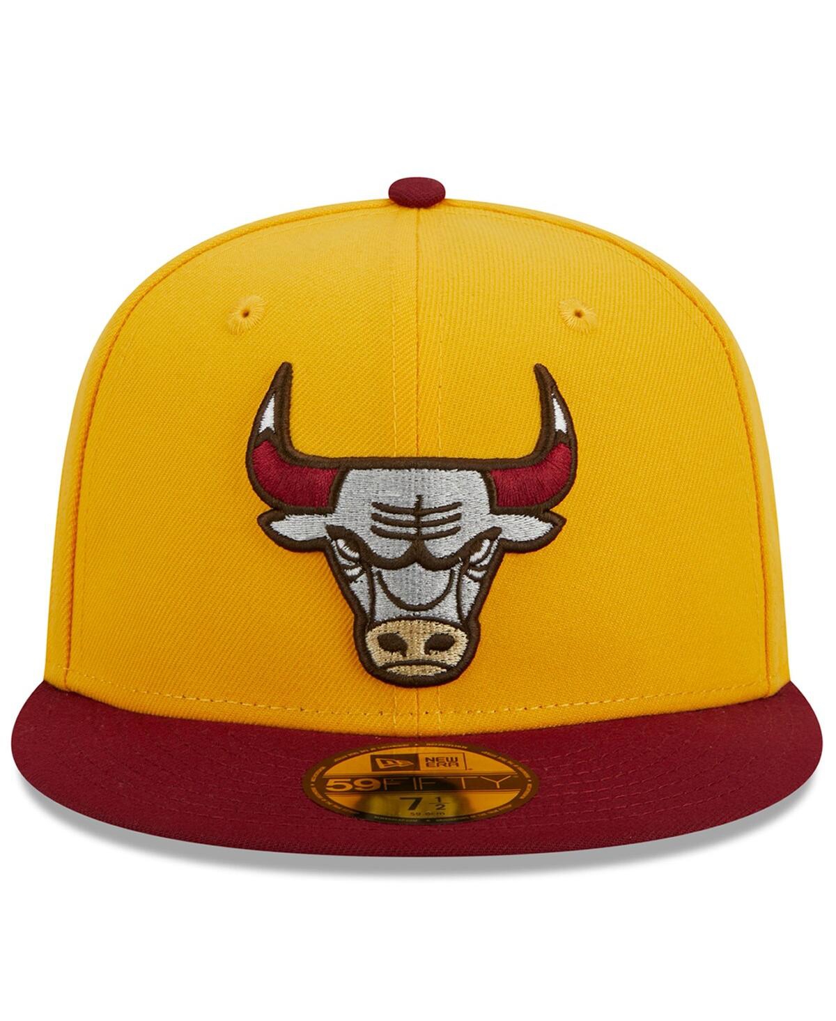 Men's New Era Red Chicago Bulls Fall Leaves 2-Tone 59FIFTY Fitted Hat - Red