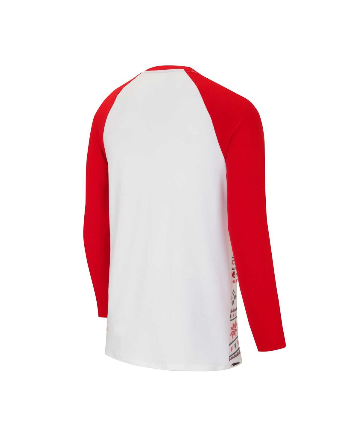 Shop Concepts Sport Men's  White, Red Atlanta Falcons Tinselâ Raglan Long Sleeve T-shirt And Pants Sleep S In White,red