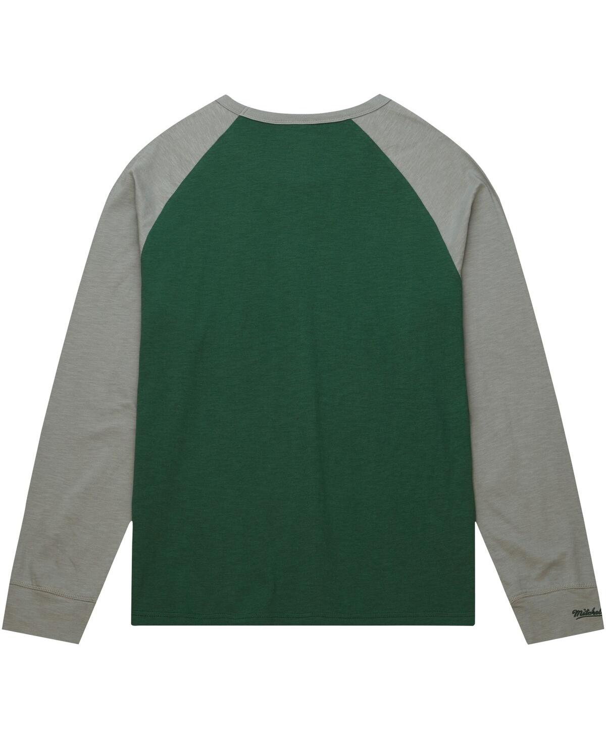 Men's Mitchell & NessMichigan State Spartans Legendary Slub Raglan Long Sleeve T-shirt - Green