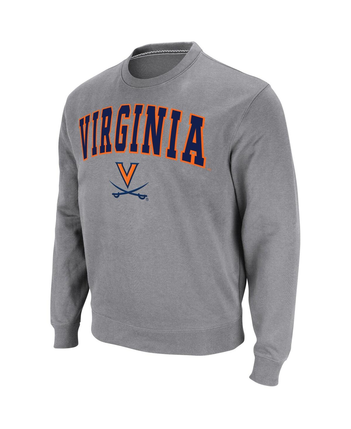 Colosseum Men's White Virginia Cavaliers Team Arch Logo Tackle Twill Pullover Sweatshirt In White
