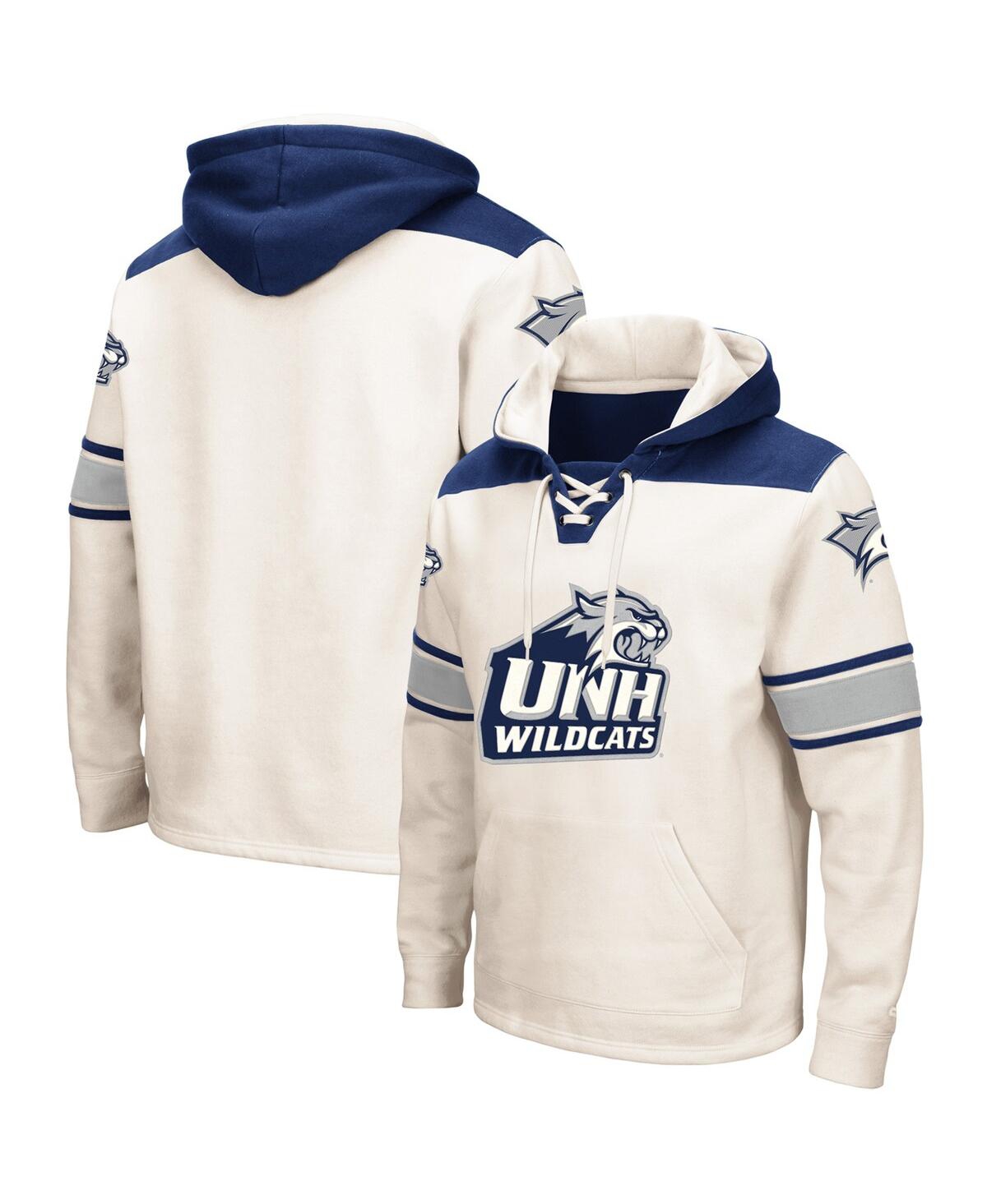 Men's Colosseum Cream New Hampshire Wildcats 2.0 Lace-Up Pullover Hoodie - Cream