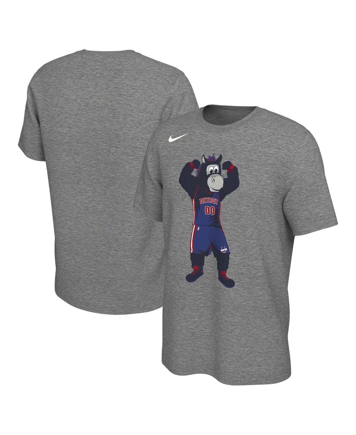 Shop Nike Men's And Women's  Heather Charcoal Detroit Pistons Team Mascot T-shirt