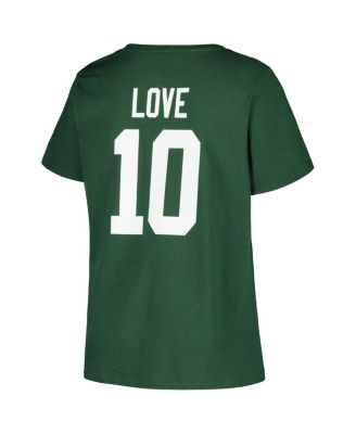 Women's Jordan Love Green Green Bay Packers Plus Size Player Name and Number V-Neck T-shirt