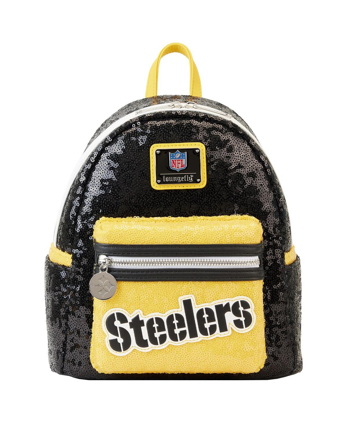Men's and Women's Loungefly Pittsburgh Steelers Sequin Mini Backpack - Black, Yellow