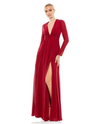 限定!!Mac Duggal Vネック スパンコール ロングドレス V-Neck Sequin Wrap Waist Gown | Mac Duggal