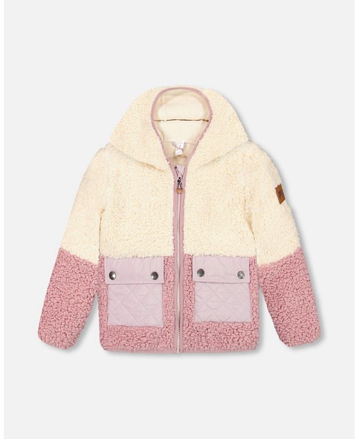 Deux par Deux Girl Sherpa Vest Off White And Silver Pink Toddler Child Macy's