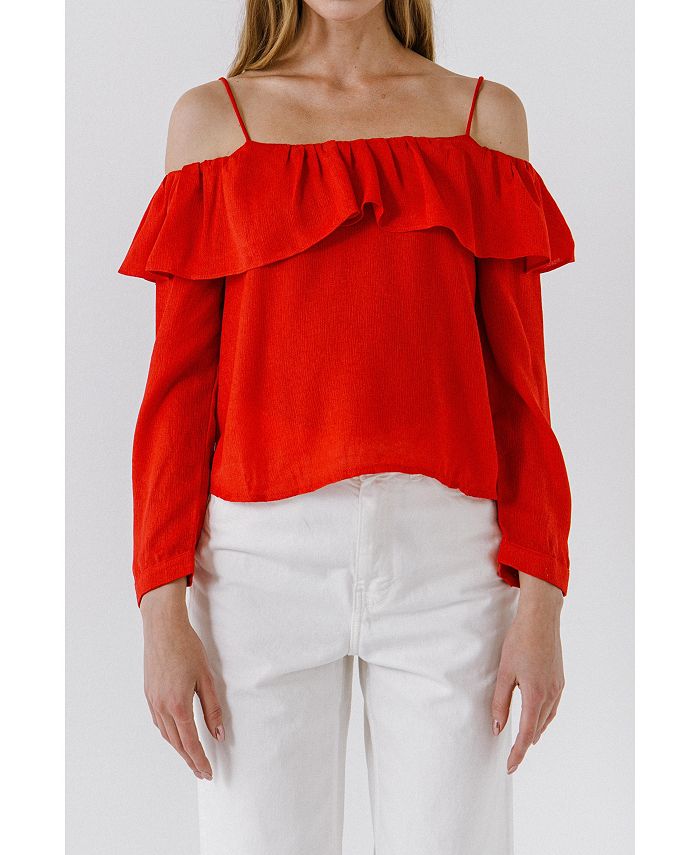 endless rose Women's RUFFLED NECKLINE TOP Macy's