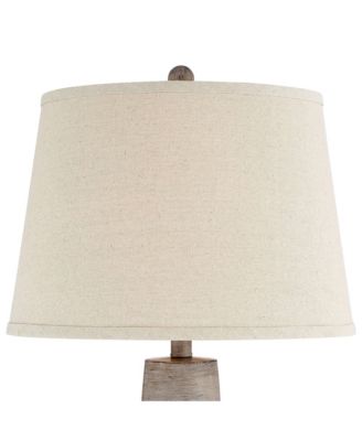 Glenn Rustic Country Cottage Table Lamps 27" Tall Set of 2 Brushed Gray Terra Cotta Beige Fabric Shade for Bedroom Living Room Nightstand