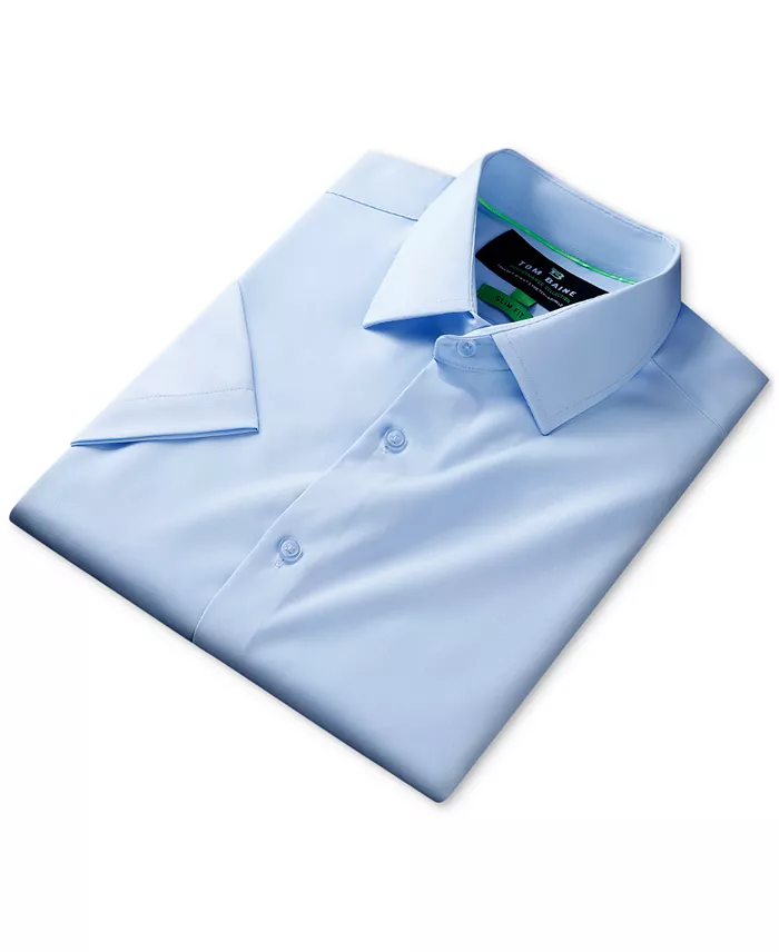 Men's Slim Fit Short Sleeve Performance Button Down Dress Shirt - thumbnail 8