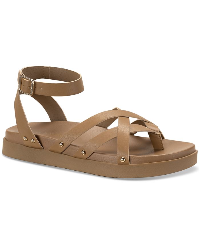 Sun + Stone Finchh Ankle-Strap Footbed Sandals, Created for Macy's - Macy's
