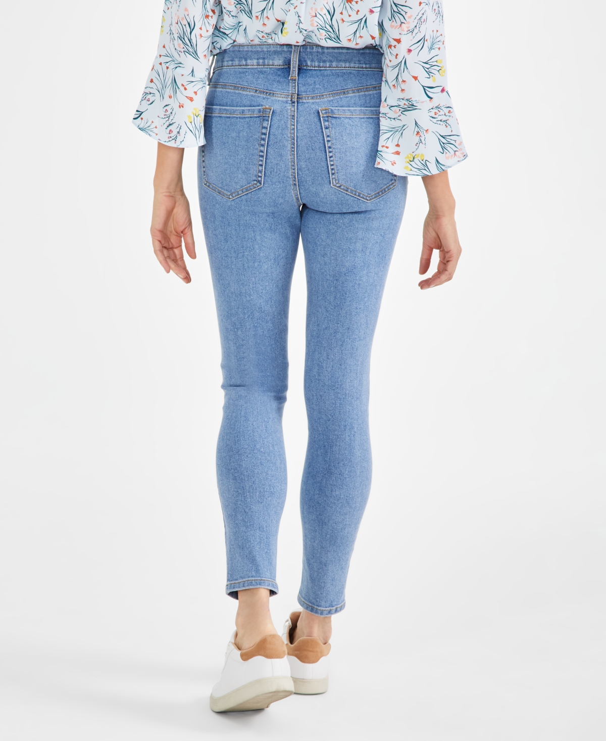 Style & Co Women's Mid-rise Curvy Skinny Twill Pants, Created For Macy's In Deep Black