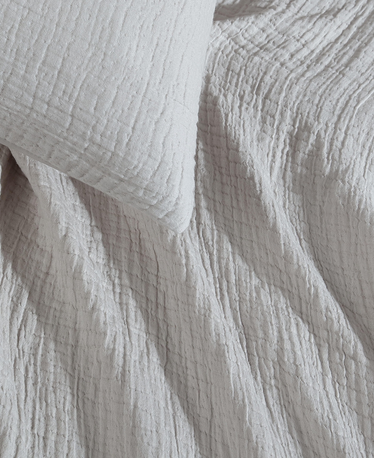 Calvin Klein Washed Texture Solid Cotton Jacquard 3 Piece Duvet Cover Set