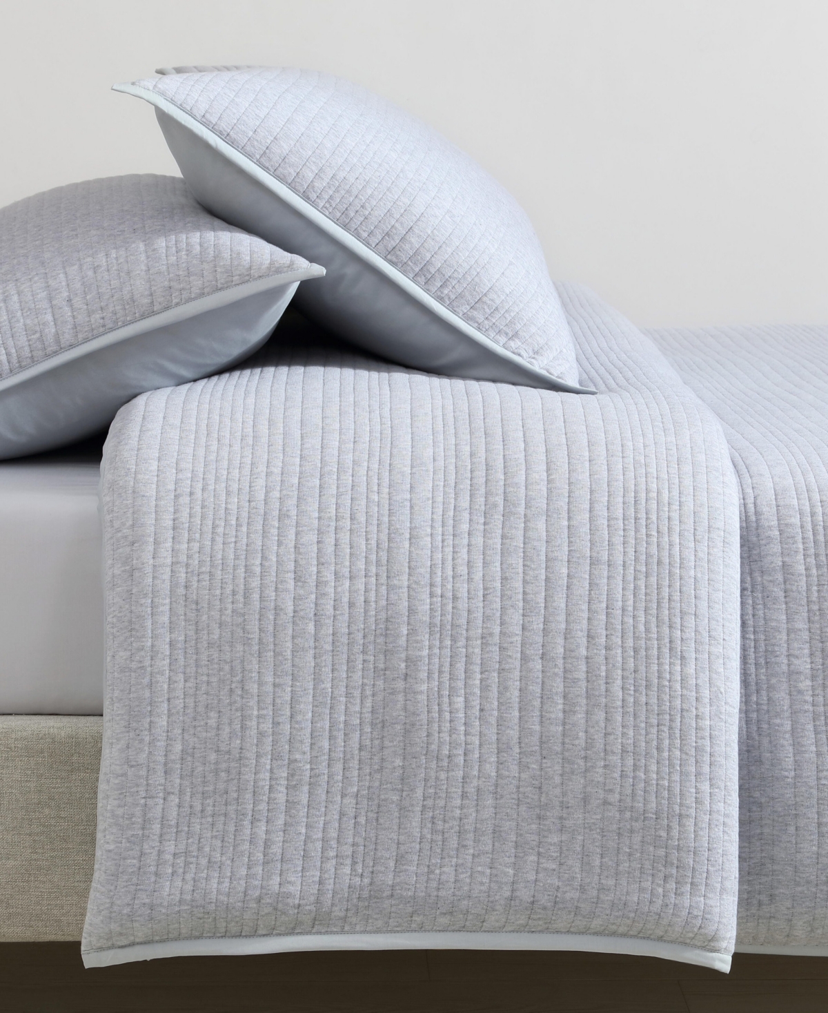 Closeout! Calvin Klein Modern Cotton Ribbed Matelasse Melange Tencel Jersey 3 Piece Duvet Cover Set