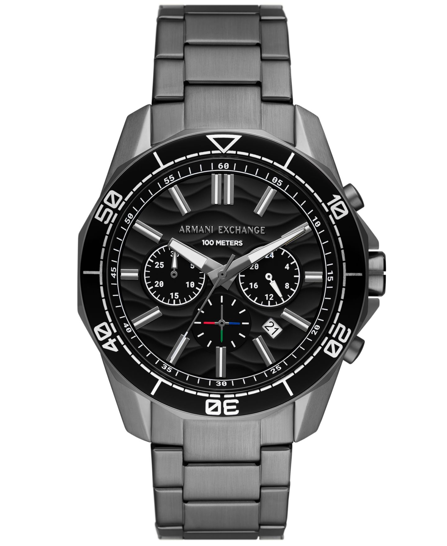 Мужские часы A|X Armani Exchange Chronograph Gunmetal Stainless Steel 44mm — фото 1