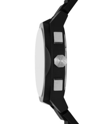 Men's Chronograph Black Silicone Watch 44mm