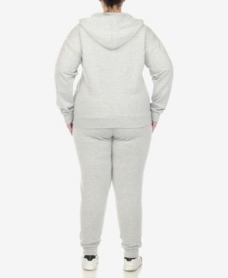 Plus Size Fleece Lined 2 Pc Tracksuit Set