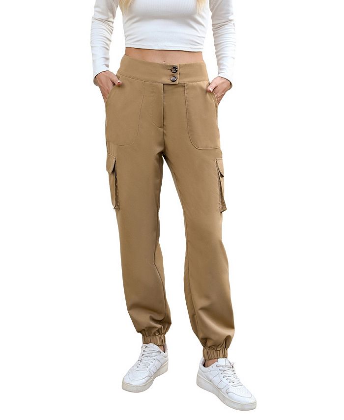 CUPSHE Women's Tapered High Waist Cargo Pants - Macy's