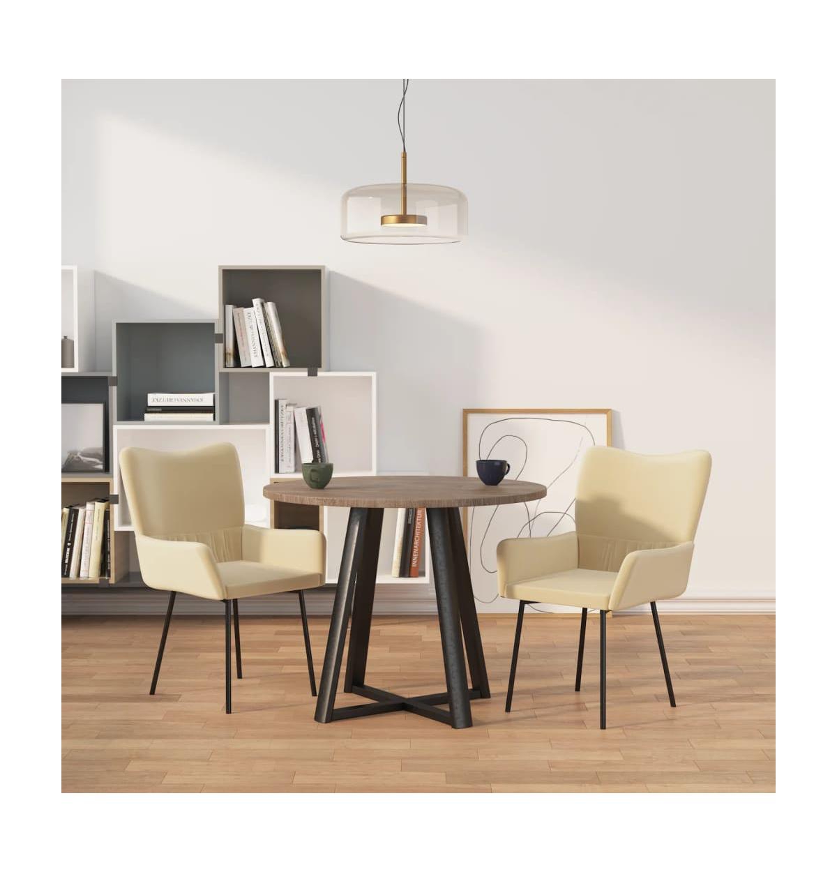 Dining Chairs 2 pcs Cream Velvet