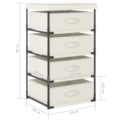 Cream Steel and Polyester Lightweight Storage Rack