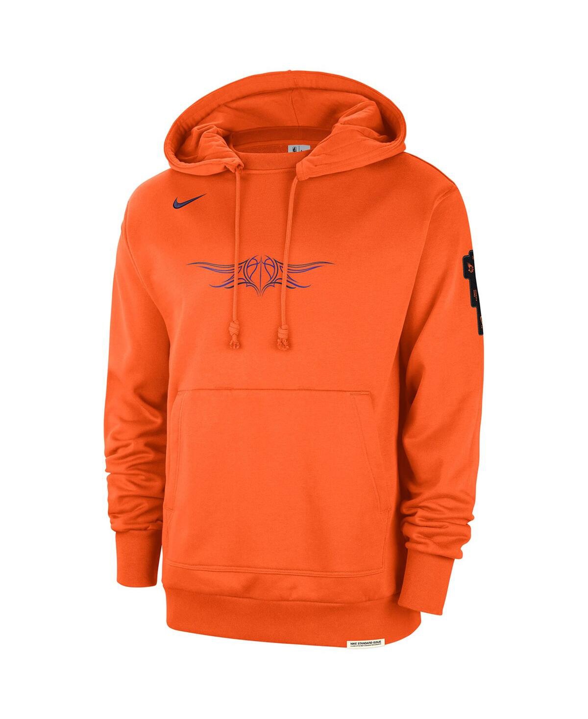 Shop Nike Men's  Orange Distressed Phoenix Suns 2023/24 City Edition Courtside Standard Issue Pullover Hoo
