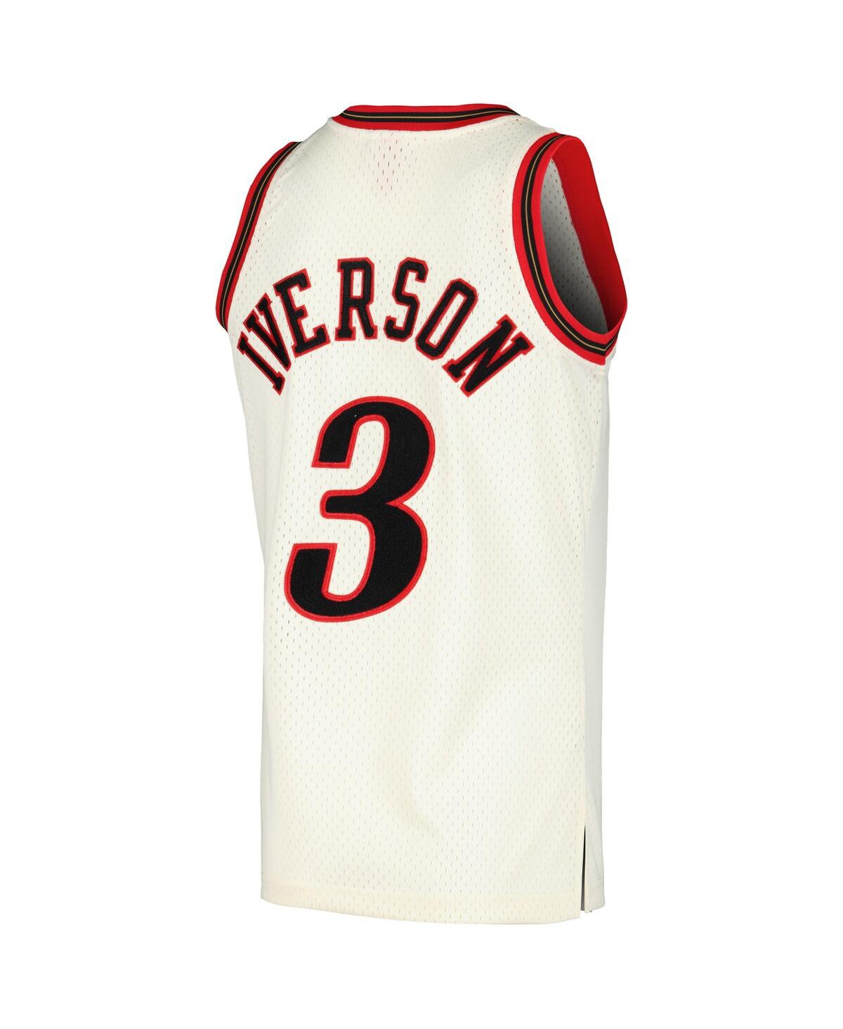 Men's Mitchell & Ness Allen IversonPhiladelphia 76ers Chainstitch Swingman Jersey - Cream