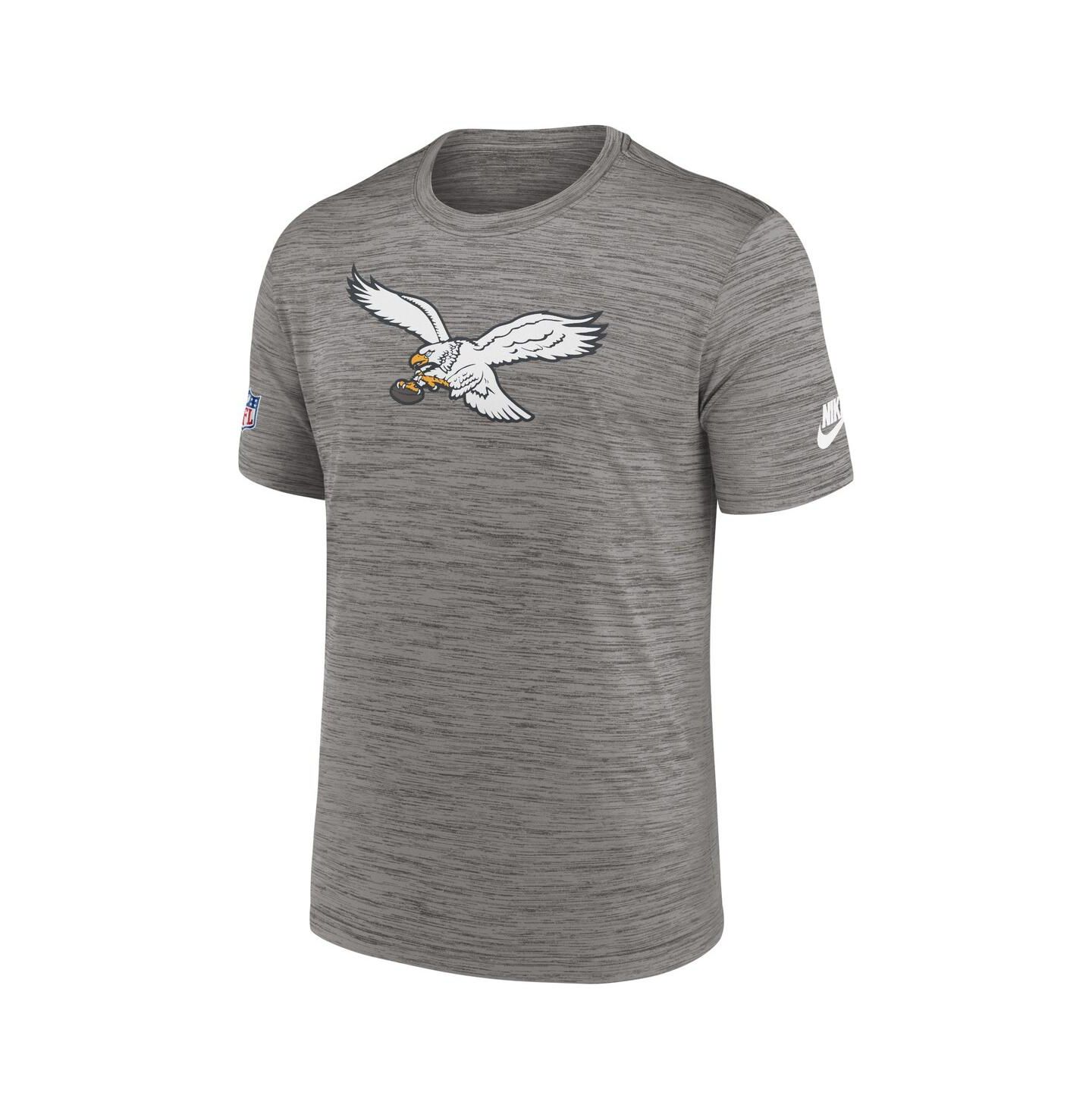 Мужская футболка Nike Heather Charcoal Philadelphia Eagles Sideline Alternate Logo Performance — фото 3