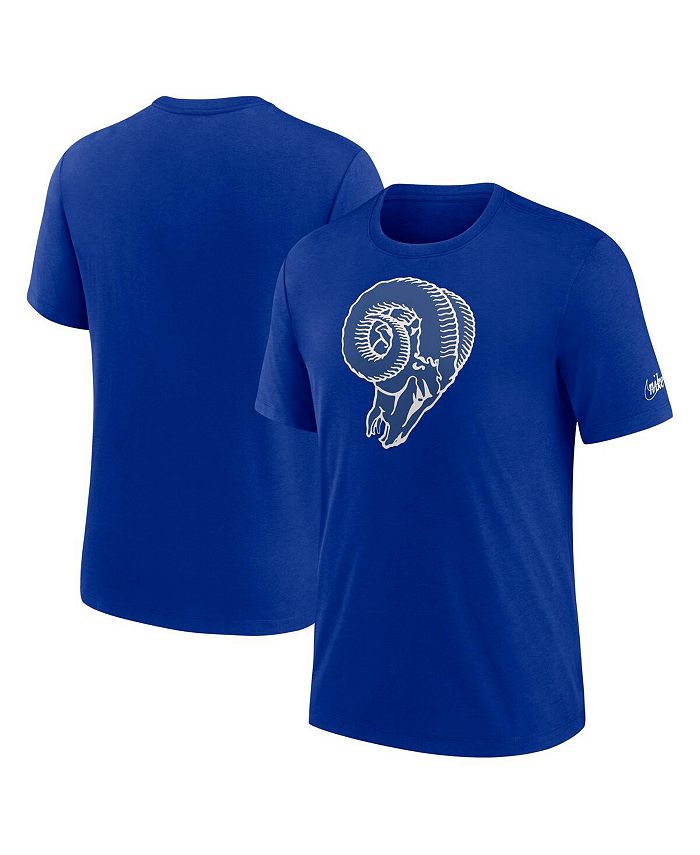 Nike Men's Royal Los Angeles Rams Rewind Logo Tri-Blend T-shirt - Macy's