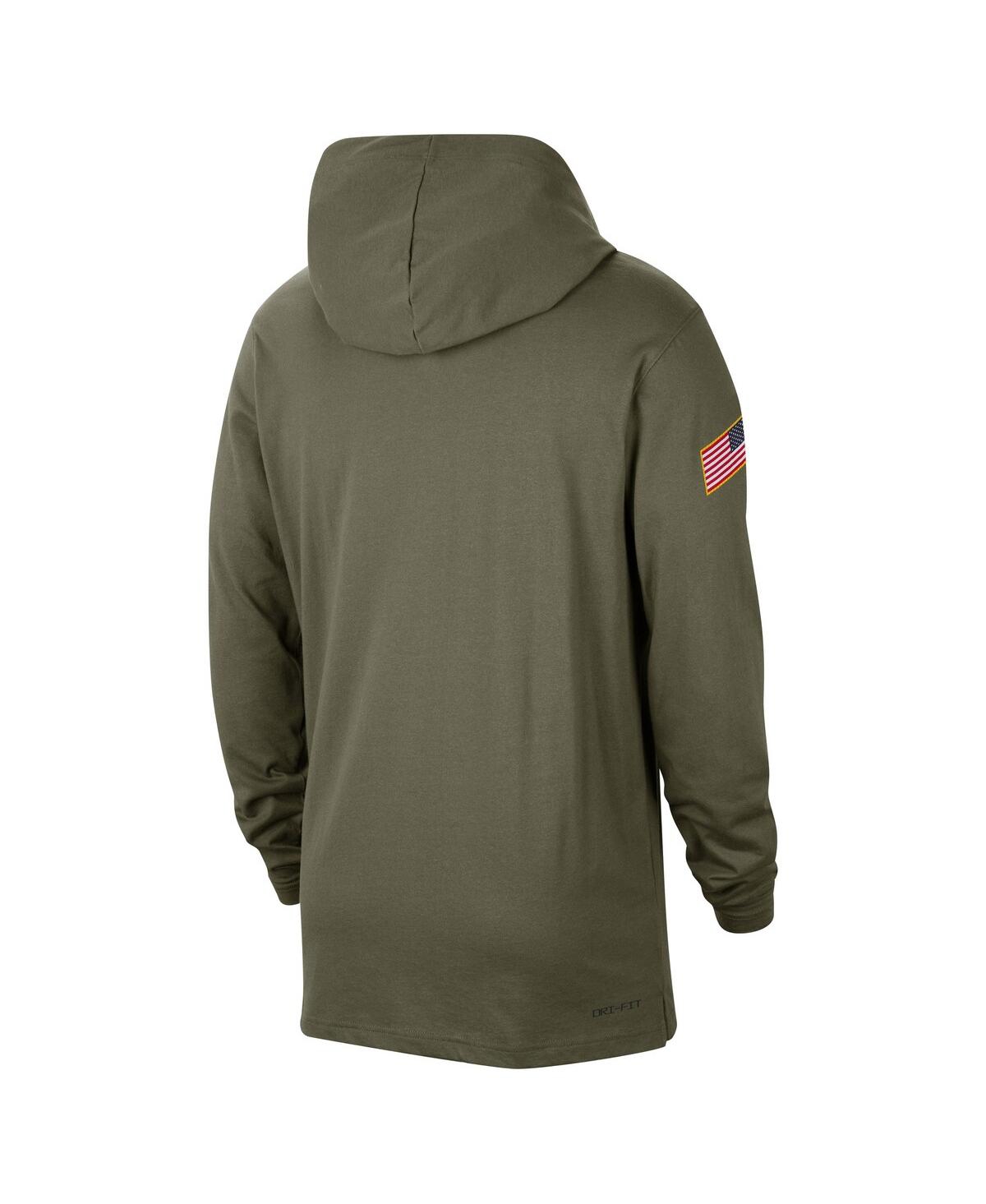 JORDAN MEN'S JORDAN OLIVE FLORIDA GATORS MILITARY-INSPIRED PACK LONG SLEEVE HOODIE T-SHIRT 