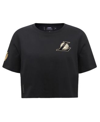 Women's Black Los Angeles Lakers Holiday Glam Boxy T-shirt