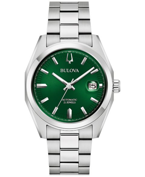 Мужские часы Bulova Automatic Surveyor Stainless Steel Bracelet Watch 39mm