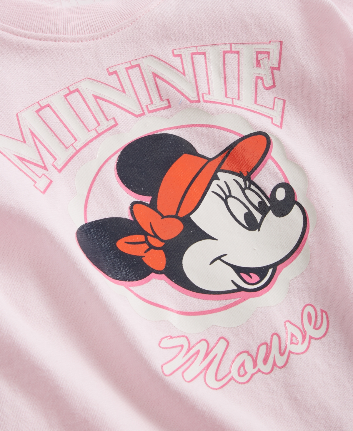 Shop Disney Toddler & Little Girls Minnie Mouse Visor Graphic T-shirt In Pink