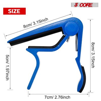 5Core Capo Acoustic Electric Guitar 6 String Kapo Clip For Banjo Mandolin Ukulele - CAPO BLUE 1Pc