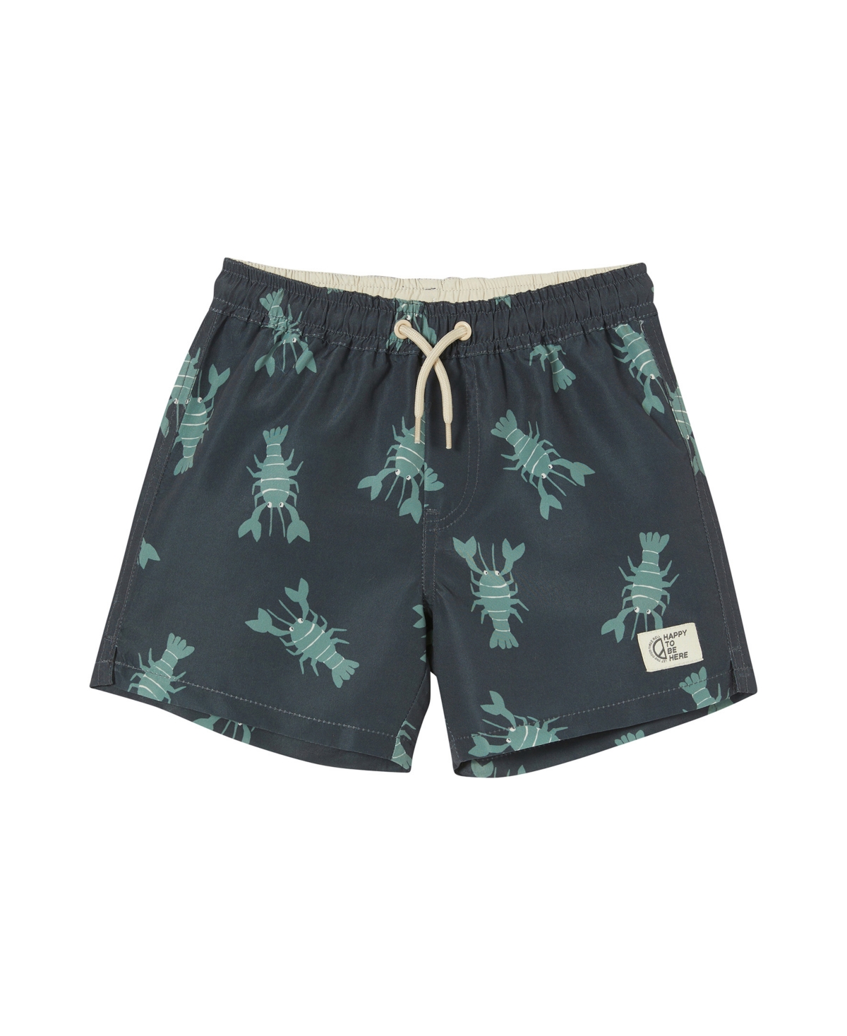 Cotton On Kids' Toddler And Little Boys Bailey Pull On Boardshorts In Phantom,lobster